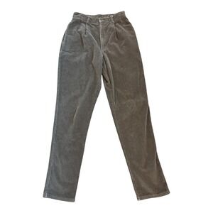Vintage Lands End Corduroy Pants 10 Tall Brown Mid Wale High Rise Straight Leg